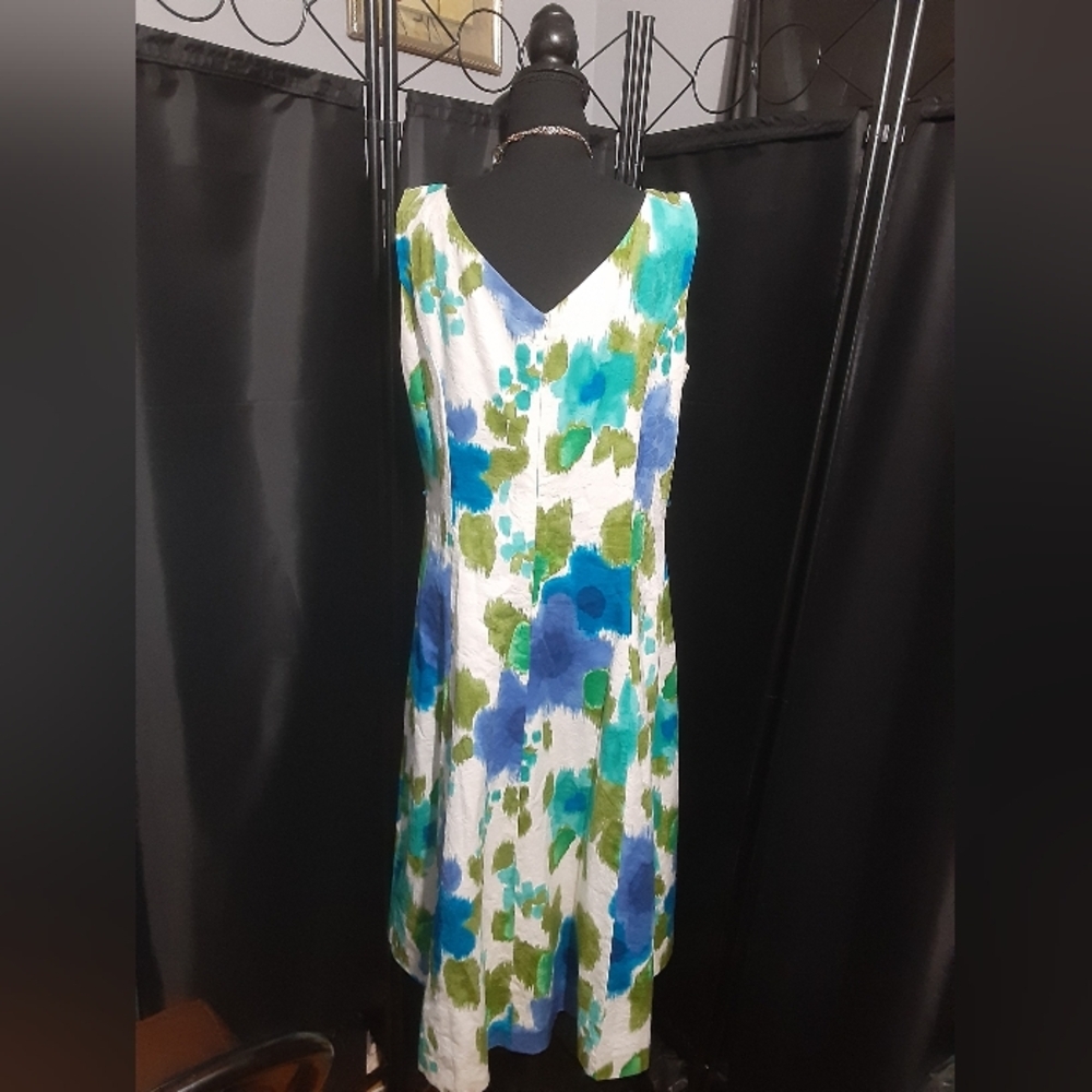 Coldwater Creek Blue and Green Floral Maxi Dress Sleeveless Boho Cottage - Picture 5 of 7